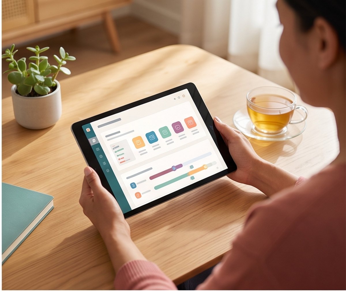 A parent viewing a child's longitudinal health record